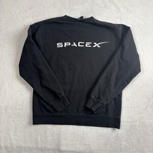 SpaceX Tesla Nasa Black Pullover Long Sleeve Fleece Sweatshirt Men's Medium
